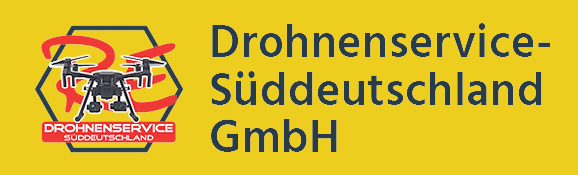 Logo zeigt Drohne und Schriftzug Drohnservice Süddeutschland